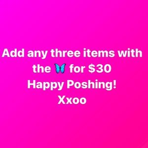 Any three 🦋 items for 30$